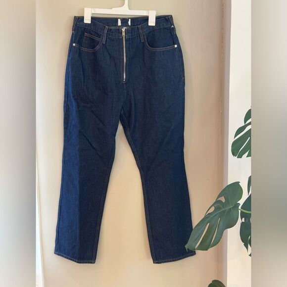 Frame NWOT le high and tight straight leg cropped dark wash 90s jeans sz 33 - Picture 2 of 8